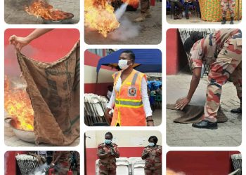 La Municipal NADMO, GNFS Schooled Market Women on Fire Fighting