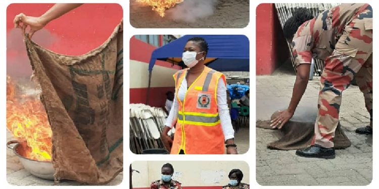 La Municipal NADMO, GNFS Schooled Market Women on Fire Fighting