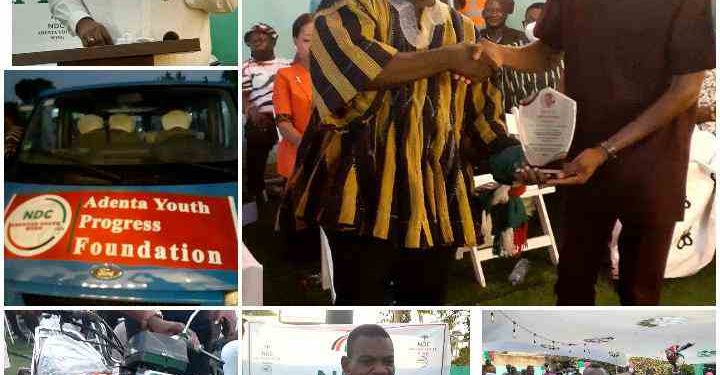 ADENTA NDC YOUTH ORGANIZER DONATES 20 MOTORBIKES, A BUS TO CONSTITUENCY