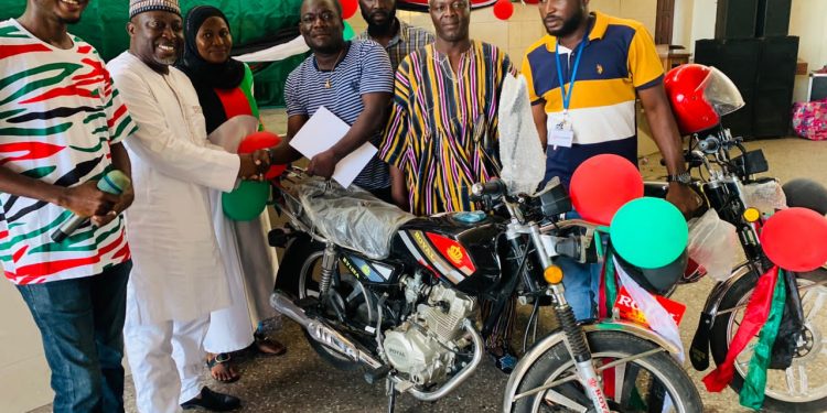 NDC Youth Organizer Distributes Motorbikes To Constituency Members