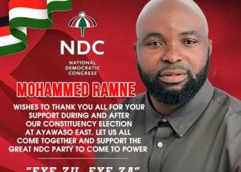 Newly Elected Ayawaso East NDC Chairman Salutes Delegates And Calls For Unity