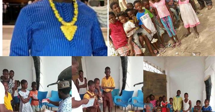 100s of children Invaded King Oyanka’s Palace for Exercise Books