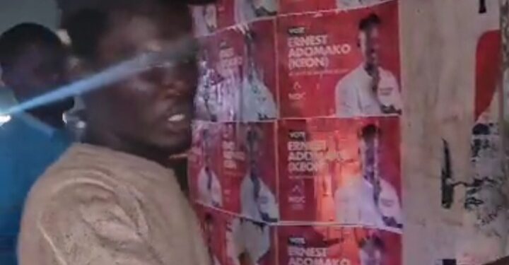 NPP Removes Posters of NDC PC at Okaikoi South to intimidate him