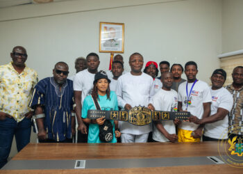 Ghana Adaptive Boxing Federation Presents International Title to Sports Minister