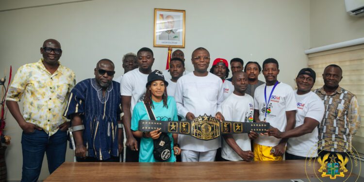 Ghana Adaptive Boxing Federation Presents International Title to Sports Minister
