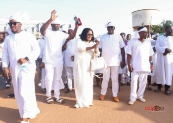 Minister Naa Momo Lartey Honours Ancestral Traditions at Nungua’s Sacred Kplejoo Rites