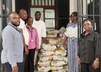 John Dumelo Donates 500 Bags of Rice to Support UG Food Bank Initiative