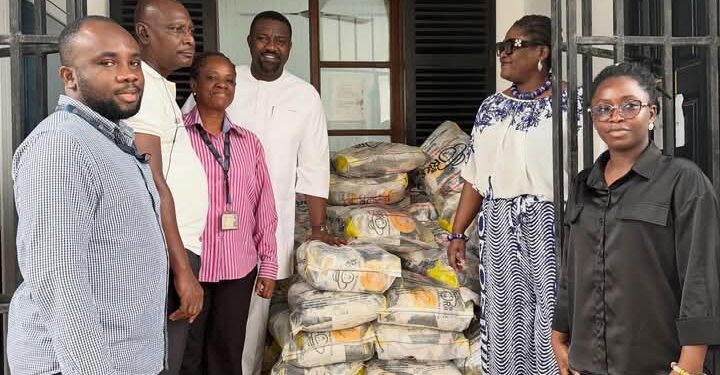 John Dumelo Donates 500 Bags of Rice to Support UG Food Bank Initiative