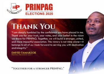 David Tamakloe Pledges Renewed Unity and Growth as PRINPAG President-Elect