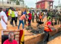 Army, Police Chiefs Join LaDMA, NADMO for 2-Day Clean-Up in Flood-Hit Tsa-Addo