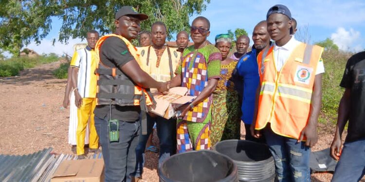 OTI REGIONAL NADMO DIRECTOR VISITS FLOOD AND WINDSTORM VICTIMS IN NKWANTA SOUTH